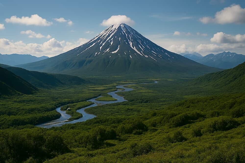 ロシアのカムチャツカ半島付近